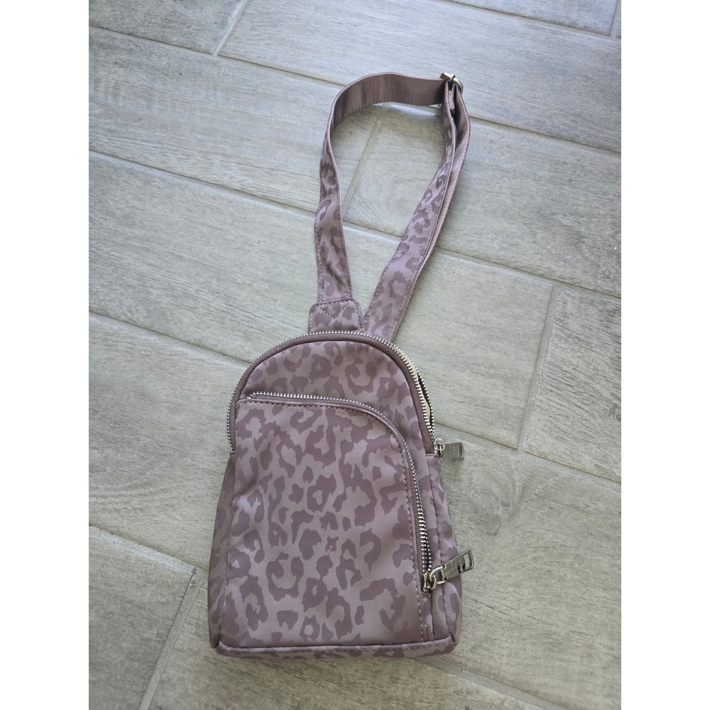 Crossbody Sling‎ Purse Mini Backpack Animal Leopard Print Purple Travel Purse